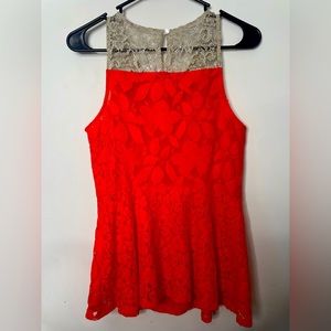 Beautiful lace detail peplum style blouse